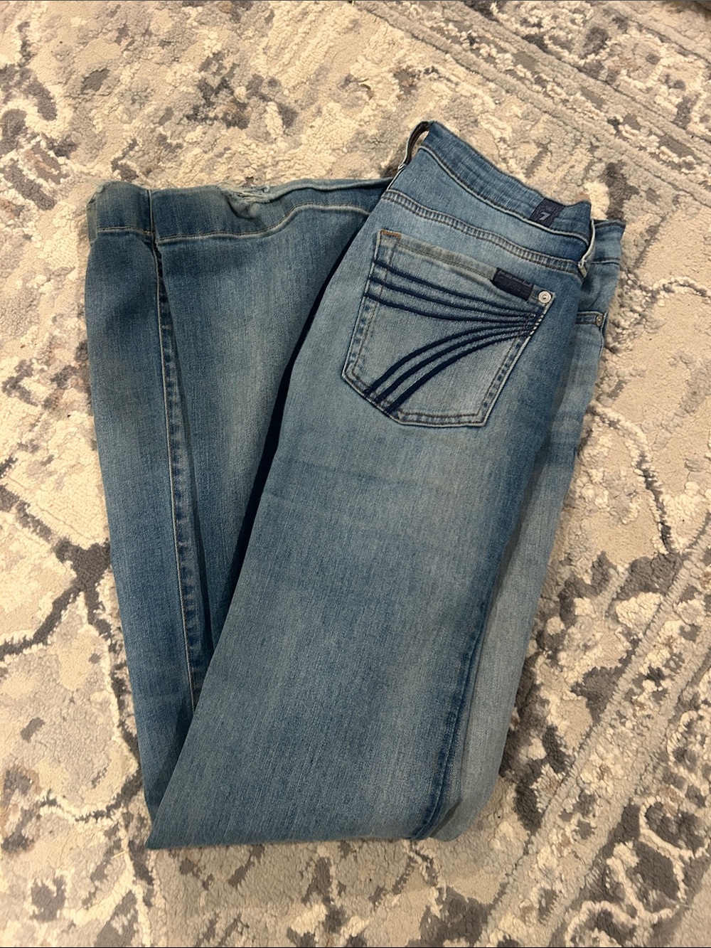7 For All Mankind Light Blue Boot Cut Jeans
